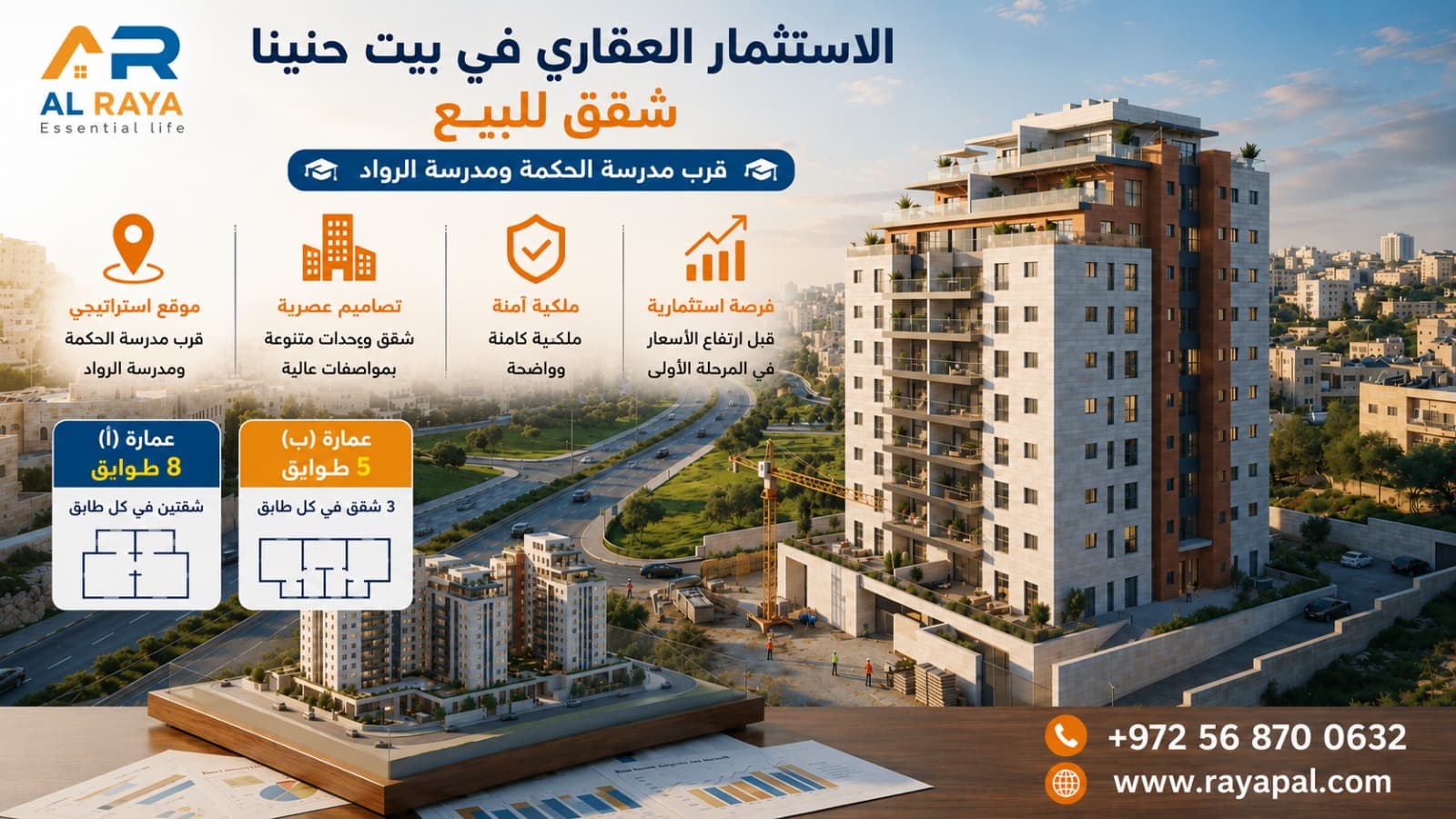 الاستثمار العقاري في بيت حنينا | شقق للبيع في تل الفول بأسعار المرحلة الأولى